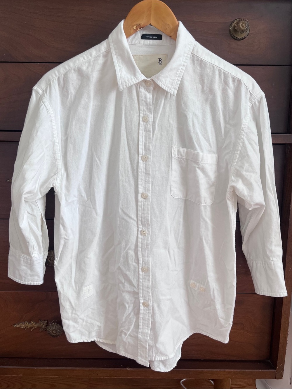 R13 Italy Classic White Button-Up Shirt